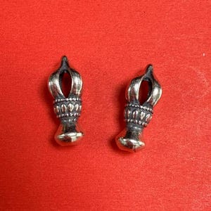 Sterling Silver Dorje Beads, Sterling Silver Buddhist Vajra Beads, Silver Tibetan Dorje Bead, Sterling Vajra Bead 14mm