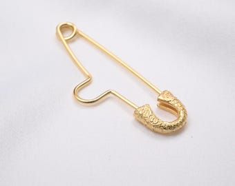 Sterling Silver Spiral Brooch Charm with Hole, Coat pin Bracelet, Jacket pin Necklace,Scarf pin Earring,Safety Pin Jewelry,Sweater pin Charm