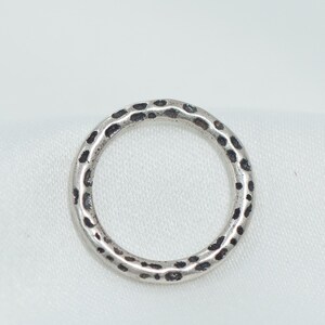 Sterling Silver Hammered Round Jump Ring and Square Spacer Bead