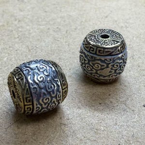 Sterling Silver Cloud Beads, Silver Barrel Beads, 925 Silver Cloud Barrel Beads, Necklace Beads, Bracelet Beads, Barrel Bead, Spacer Beads