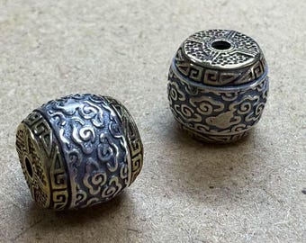 Sterling Silber Wolke Barrel Beads, 925er Silber, Spacer Beads