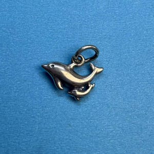 Sterling Silver Double Dolphin Charm, s925 Silver Double Dolphin Earring Charms Bracelet Charm For Jewelry Making Supplies