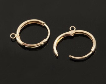 14K Gold Filled Hoop Earring with Loop, DIY Jewelry Making (10mm 12mm)