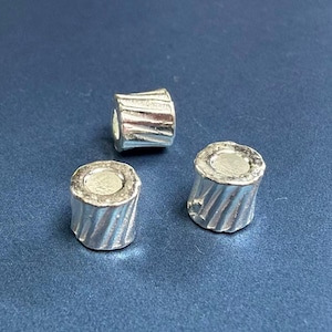 Cuentas espaciadoras de barril de plata esterlina, cuenta geométrica de 5,5 mm