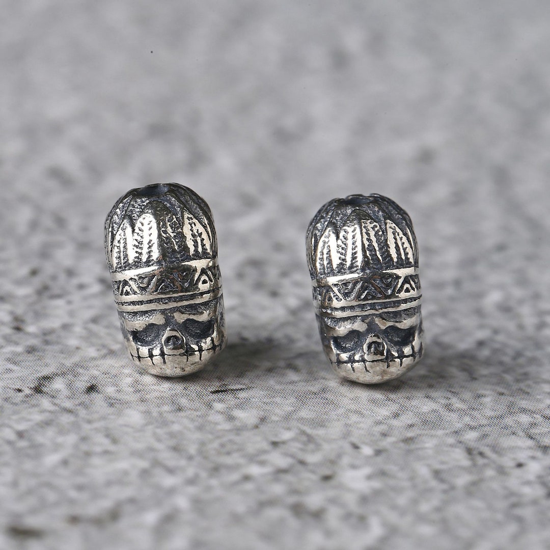 Sterling Silver Spacer Beads Sterling Silver Skull Bead, Spacer