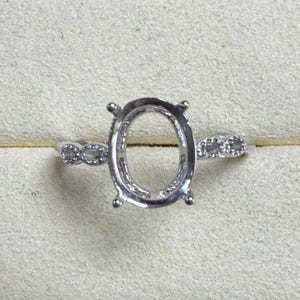 Sterling Silver Oval Ring Setting, Oval Ring Head, 925 Silver Ring Prong Setting With Claw, Twist Ring, Ring Band 4*6 5*7 6*8 7*9 8*10mm
