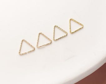 14K Gold Filled Triangle Jump Rings, Geometric Connectors (5mm 8mm 10mm)