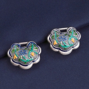 Sterling Silver Enamel Cloud Beads, 925 Silver Tibetan Totem Beads for Jewelry Making Supplies, Cloud Bead, Bracelet Bead, Spacer Beads
