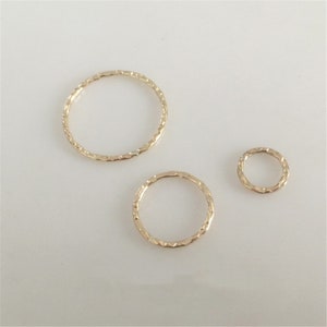 14K Gold Filled Closed Round Twist Jump Rings , Gold Filled Closed Circle Jump Ring Connector for Bracelet Necklace 11mm 18mm 25mm image 4