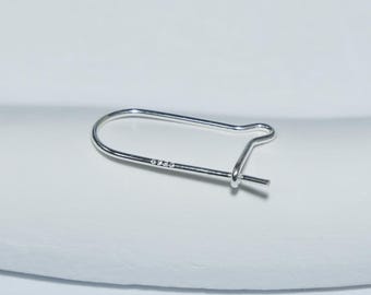 Crochets d'oreilles en argent sterling en forme de rein, apprêts de boucles d'oreilles créoles en argent S925 (20 mm)