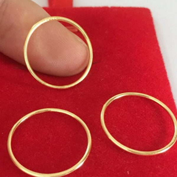 14K Gold Filled Slim Band Rings , Gold Filled Circle Band Ring Jewelry 14.5mm 15.7mm 16.5mm 17.3mm 18.2mm 18.9mm