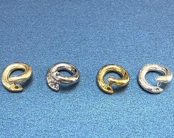Gold Plated Locking Jump Ring,Open Jump Ring For Jewelry Making Supplies, Plain Round Clasp for charms, 5.5mm 6mm 7.5mm 8mm 10mm 12mm 14mm