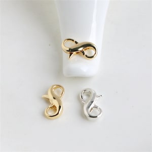 Zapięcie na karabińczyk z podwójnym karabińczykiem, pozłacane 14-karatowym złotem, łącznik do naszyjnika i bransoletki