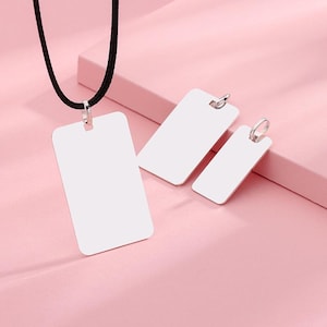 Sterling Silver Blank tag Pendant,blank tag charm, Military Army silver tag,Dog Tags 925 silver Large Barrel Charm Pendant Military ID Ingot