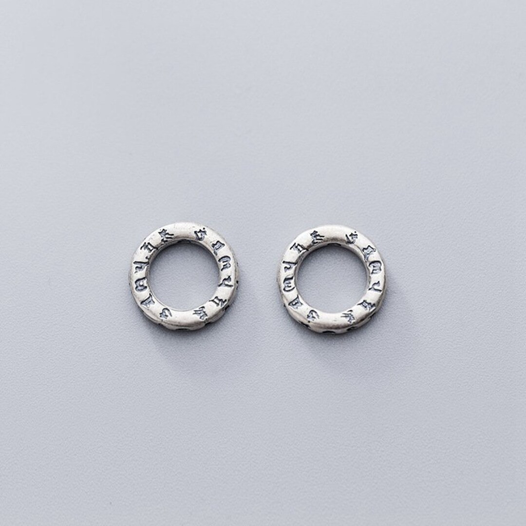 2pcs Sterling Silver Bead Frames, 925 Silver Bead Circle Frames for