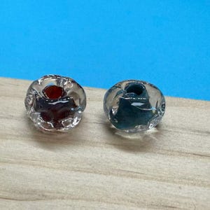Lampwork Glass Rondelle Bead, Textured Flat Round Beads,Colorful Glass Bead Chain, Donut Bead, Tire Bead, Bead Bracelet,Bead Necklace 12.5mm