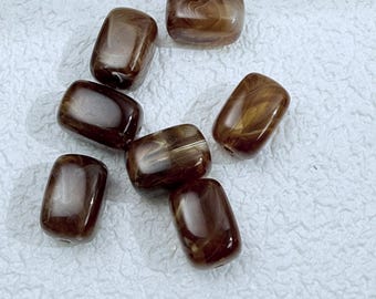 Marbled Resin Rectangle Beads, Geometric Acrylic Bead (8x13mm)