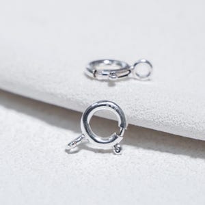 Cierre de resorte de plata de ley S925, extremo de cadena para collar, 5-10 mm