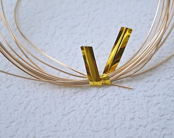 Alambre cuadrado chapado en oro de 14 quilates, para la fabricación de joyas, varios calibres.