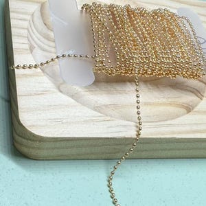 14K Gold Plated Ball Bead Chain, Bulk Bead Chains, Unfinished Ball Bead Chains, Gold Tone Ball Bead Chain, Jewelry Making Necklace 39&quot;
