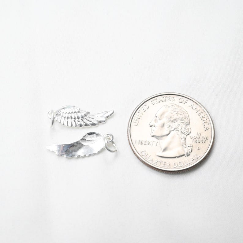 Charm de alas de ángel de plata esterlina, suministros para hacer joyas imagen 10