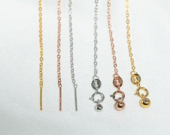 Vergulde sterlingzilveren kabelketting met stop, 18 inch, sieraden maken