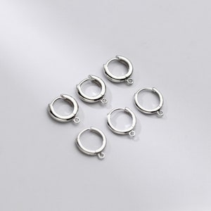 Sterling Silver Round Earring Hoops With Loops, 925 Silver Hoop Earring ...