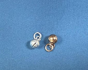 Sterling Silver smooth Bell Charm, s925 Silver 5mm 6mm 7mm 8mm 9mm 10mm Bell Charm For Jewelry Making Supplies, Pet Bell Charm