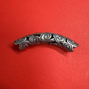 Sterling Silver Hollow Cloud Noodle Tube Beads, Cloud Curve Tube Beads, 925 Silver Tube Beads, Spiral Tube Bead, s925 Silver 40mm tube