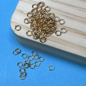 100pcs Gold Plated Open Round Jump Rings,Gold Tone Open Circle Jump Ring Connector, Multi Size Split Jump Rings 3mm 4mm 5mm 6mm 8mm 9mm 10mm