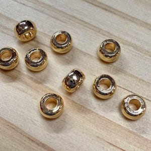 14K Gold Plated Brass Spacer Beads, Single Layer And Bilayer Bead, Bracelet Bead, Necklace Bead, Spacer Bead 4mm