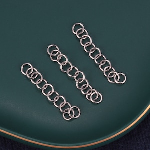 Sterling Silver Cable Extension Chains, 925 Silver Round Cable Chain Extenders, Necklace Extender Chains, Closed Cable Extension 70mm