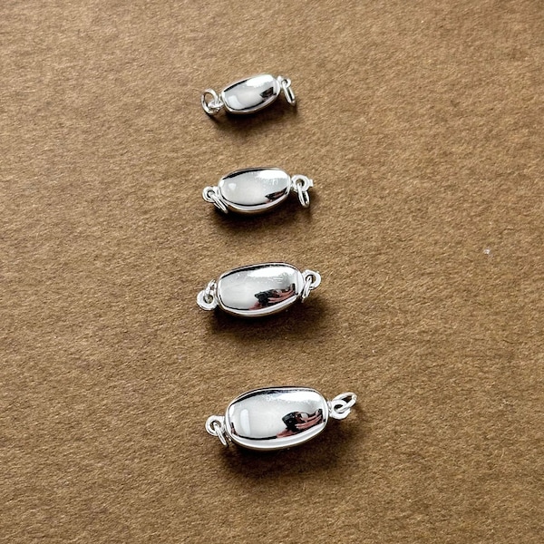 Sterling Silver Ingots Link Connector Clasps, s925 Silver Ingots Clasp For Jewelry Making Supplies, Pea Clasp, Necklace Link Connector