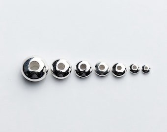 10pcs Sterling Silver Saucer Beads, Sterling Silver UFO Beads, 925 Silver Saucer Beads, Spacer Beads, 3mm, 4mm, 5mm, 6mm, 7mm, 8mm