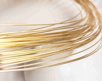 39"/1968" 14K Gold Plated Wires, Round Wires, Gold Tone Soft Wires, Soft or Half Hard Footage for Jewelry Making