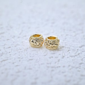 Cuentas en espiral chapadas en oro de 14 quilates, separadores para pulseras (paquete de 10 unidades)