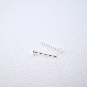 Tiges de boucle d'oreille en argent sterling, coussin plat, composant de boucle d'oreille DIY image 4