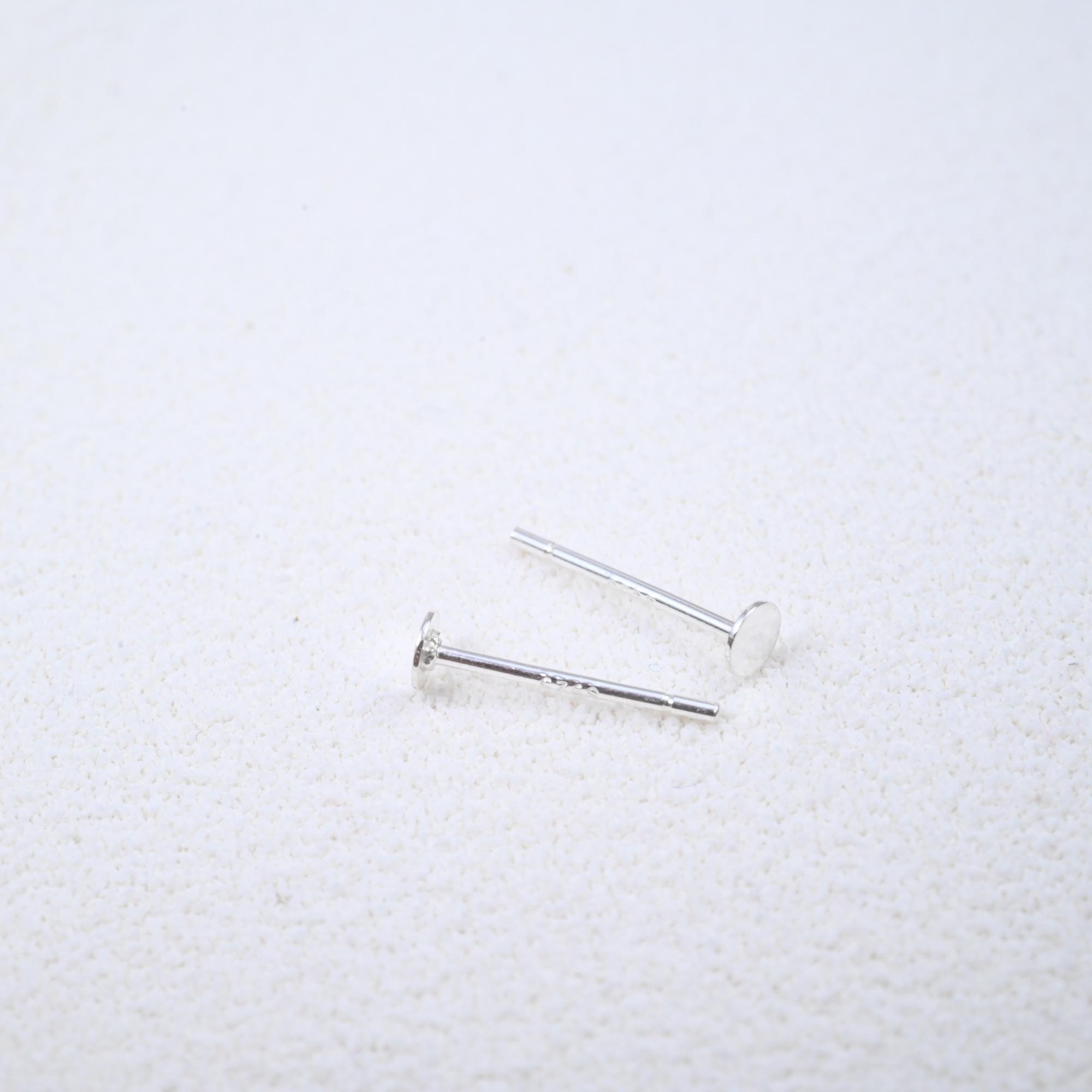 Sterling Silver Earring Posts, Flat Pad, DIY Earring Component - Etsy