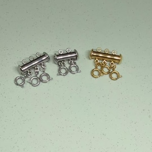 Gold plated Layered Necklace Detangler Bar clasp, gold tone Stainless steel Necklace Detangler  Jewelry Making Clasp, Pearl Necklace Clasp