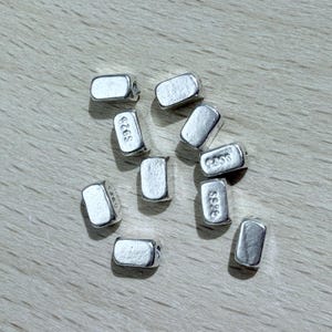 Sterling Silver Rectangle Beads, Geometric Bracelet Spacer