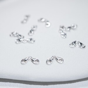 Cierre de langosta de plata de ley, tipo garra, para collar y pulsera (8-12 mm) imagen 8