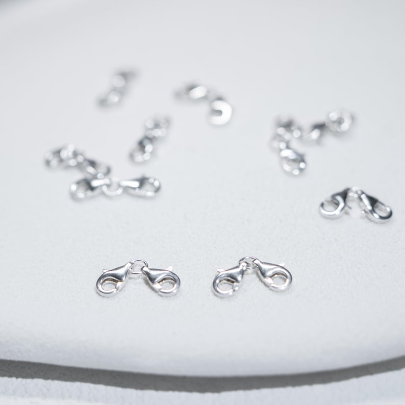 Cierre de langosta de plata de ley, tipo garra, para collar y pulsera (8-12 mm) imagen 8