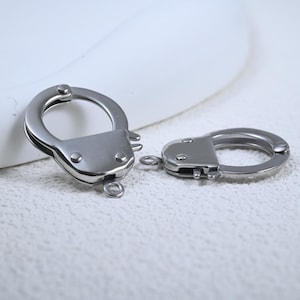 Stainless Steel Handcuff Clasp, Bracelet Necklace End Closure (18x25mm)