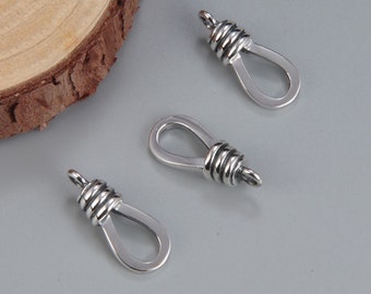 Sterling Silver Hook Clasp Connectors, 925 Silver Hook Connector, Hook Clasp Connector for Bracelet Necklace, Jewelry Making Supplies