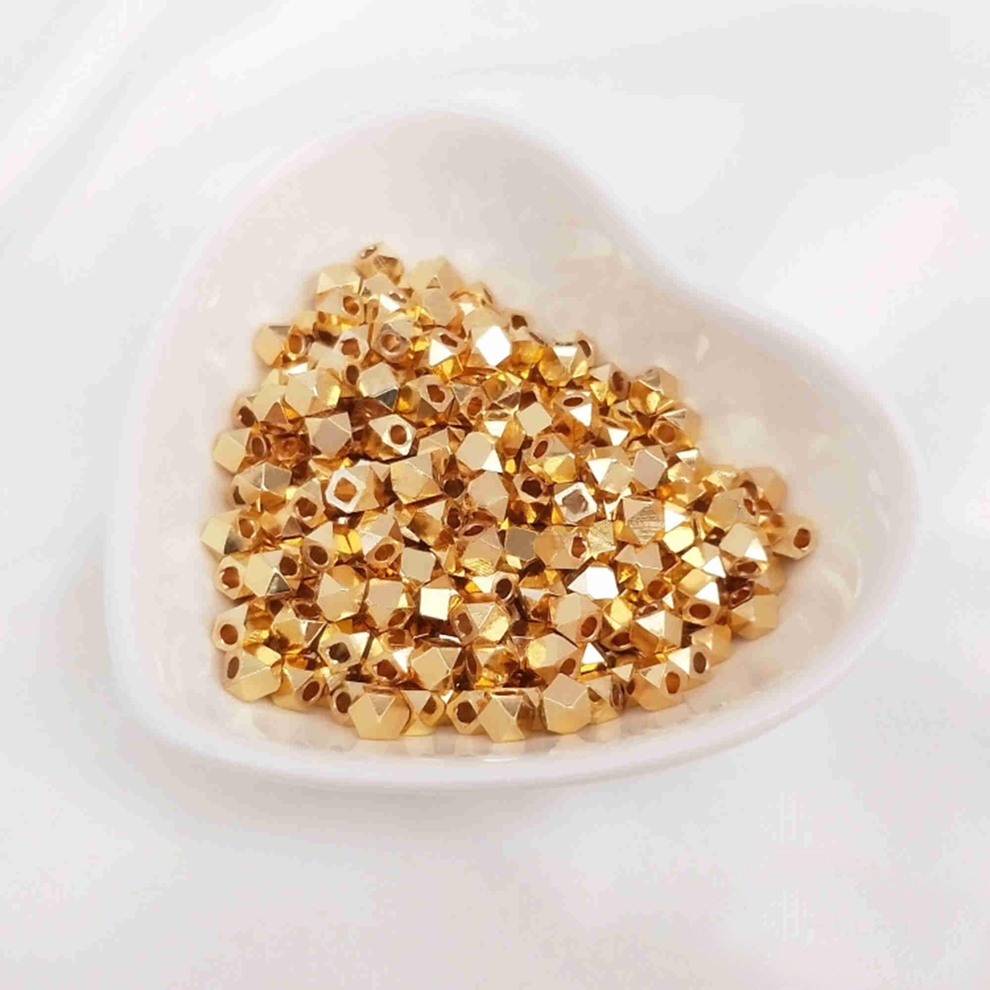 10/50pcs 14K Gold Plated Faceted Beads Gold Tone Faceted Etsy UK