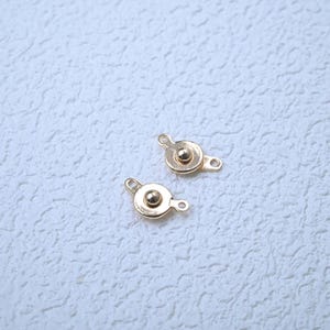 14K Gold Plated Ball & Socket Clasp, Round Button Closure (10x17mm)