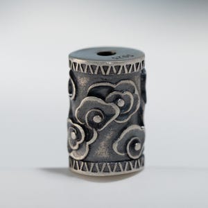 Sterlingzilveren Lucky Cloud Tube-kraal, tussenstuk armband (9,6 x 14,1 mm)
