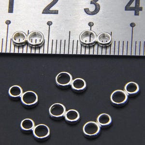 Sterling Silver 2 Holes Round Bead, Double Holes Bar Bead, Slide Bar Bead Spacer, Slider Bead, Bar Connector, Bracelet Beading Supplies
