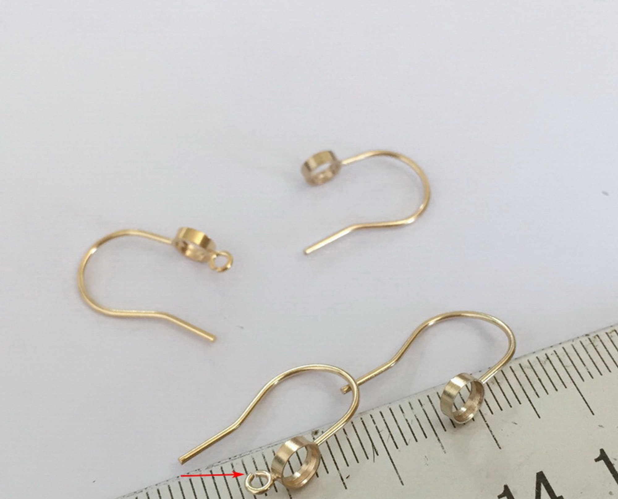 Gold Plating Earring Hooks Wire Hooks Open Loop 18K Real Gold