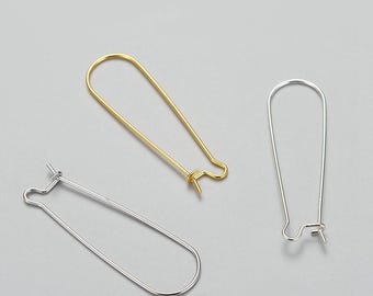 Crochets d'oreilles en argent sterling en forme de rein, composant de boucle d'oreille à faire soi-même (25,45 mm)